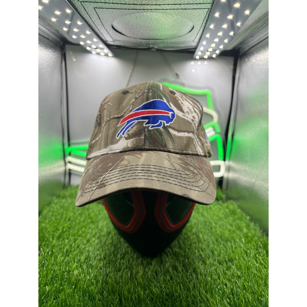 Buffalo Bills Camo Hat MVS Realtree AP American Flag Adjustable NFL Baseball Cap
